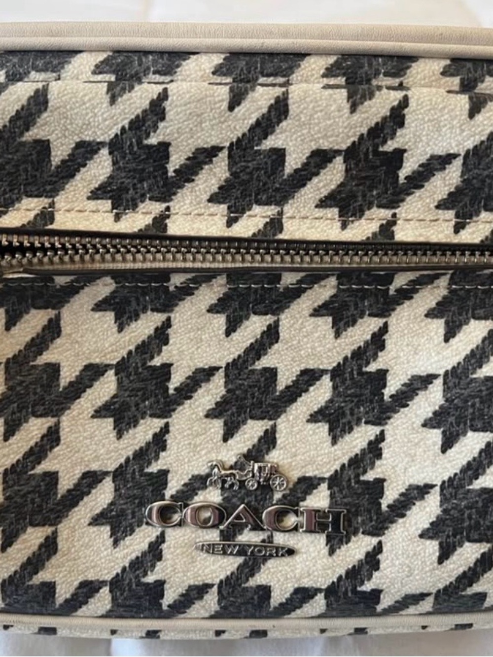 Coach Black & White Houndstooth Crossbody